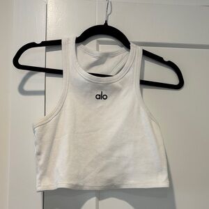 ALO Yoga White Sleeveless Crop Top